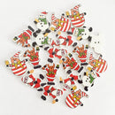 50 Pieces Mixed Christmas Pattern Wood 2 Hole Buttons for DIY Sewing Scrapbooking