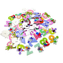 50 Pieces Lovely Cartoon Number & Animal 2 Holes Wooden Buttons DIY Craft