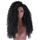 Women's Long Afro Kinky Curly Lace Front Wigs Thick Density Synthetic Hair Heat Resistant Full Head Wig Black 26inch