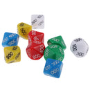 Pack of 10 Acrylic Ten Sided D(000-900) Dices for D&D TRPG Party Game Toys