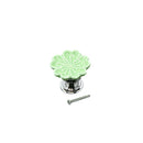 Set Of Vintage Style Ceramic Orchid Cabinet Door Pull Knob Cupboard Closet Drawer Pull Handle With Screw Green