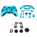 Custom Chrome Gold Replacement Top Shell Case Front Housing Faceplate Kits for Xbox 360 Remote Controller Cover Blue