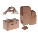 50pcs Vintage Kraft Paper Boxes Sweets Candy Cookies Brown Rectangular Gift Boxes Wedding Party Supplies Hemp Strings Tags