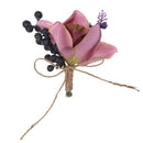 Wedding Groom Bride Bridesmaid Boutonniere Corsage Flower Wrist Flower Brooch Pin Ribbon Charms