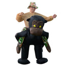 Inflatable Illusion Gorilla Rider Riding Mens Funny Adult Costume Hat Outfit
