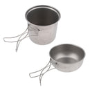 Ultralight Portable Camping Titanium Stock Pot Bowl Set with Foldable Handle