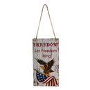 Freedom -Let Freedom Ring USA Flying Eagle Wooden Hanging Plaque Wall Door Home Decoration