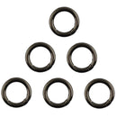 Set of 6 Round Bag Black Alloy Spring Loaded Clasp Keyring Buckle Â–Black