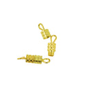 50 Pieces 15x4mm Handmade Gold Column Barrel Swivel Screw Necklace Clasps