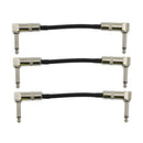 3PCS Guitar Effect Pedal Patch Cable w/ Right Angle for Electric Guitar 15cm