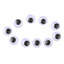 10pcs 10mm Black & White Plastic Safety Doll Toy Round Eyes for Kids DIY Accessories