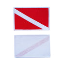 2 Pieces Diver Down Flag Patch Patches Backpack Badge Scuba Diving Dive Sew On Embroidered
