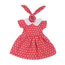 Summer Outfit Round Collar Dress & Hair Band for 18inch American Girl Our Generation My Life Dolls Accessories Red