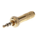 3.5mm Screw Lock Stereo Jack Male Plug Metal Audio Solder Adapter Gold