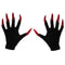 Scary Woman Witch Gloves w/ Long Red Glitter Fingernails Halloween Costume