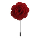 Men Classic Design Handcrafted Flower Brooch Boutonniere Tuxedo Pin Bright Red