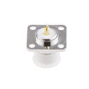 Mini Plug Connector Female Jack 4-hole 25mm Flange Solder Panel Mount Straight
