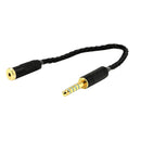 20cm 4.4mm Male To 2.5mm Female Balanced Adpter For Earphone Cables Black