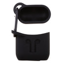 Earphone Case , Silicone Protective Cover + Key Ring Clasp Set for Apple Airpods Wireless Headset Charging Box Black
