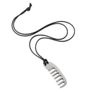 Women Cool Comb Pendant Black Braided Rope Necklace Charm Sweater Jewelry