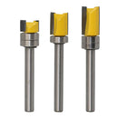 Mortise Template Flush Trim Router Bit Milling Cutter 6mm Shank with Bearing Woodworking DIY Tools, 3 Pack