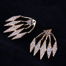 Elegant Crystal Triangle Exaggerated Hanging Stud Earrings for Women Party Gifts Gold