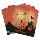 20pcs Happy Halloween Pumpkin Bat Paper Napkin Disposable Napkin Tableware