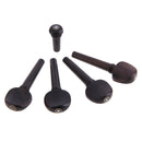 Pack of Ebony Wood Violin Tuner Pegs and Endpin for 4/4 Size Violin Fiddle Parts