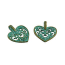 50pcs Retro Patina Filigree Out Heart Charms Pendants Jewelry DIY Making Necklace Bracelet