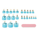 24pcs Metallic Toe Nails Full Cover Pedicure Artificial Nail Art Tips with Tool Blue