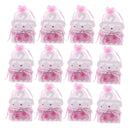 Kids Baby Shower Party Decor Chocolate Candy Sweets Holder Storage Drawstring Party Favors Bag Pack of 12PCS Pink