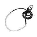 Women Girls Jewelry Gifts Black Leather Chain Choker Necklace Collar Silver