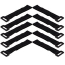 10 Piece Nylon Hook and Loop Strap Wire Computer PC Cable Ties Band with Buckle Black
