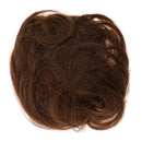 Women Girls Party Charms Artificial Hairs Wavy Curly Drawstring Synthetic Hair Bun Hairpiece Hair Extension Dark Brown