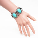 Tibetan Silver Bohemian Turquoise Bracelet Festival Tribal Ethnic Statement Bracelet