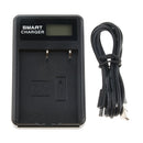 LCD Display USB Dual Ports Slot 2 Channels Camera Charger for Olympus BLH-1 BLH1 OM-D OMD E-M1 MARK IIBLH-1 Batteries Black
