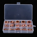 150Pcs Flat Ring Copper Washer Oil Sealing Gasket Assortment Hardware Set Box