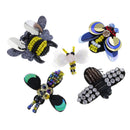 5 Pieces/Set Vintage Rhinestone Dragonfly Bee Insect Beaded Applique Patches DIY