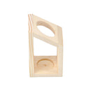 Decorative Glass Flower Vase Tube Hydroponic Terrarium Container with Wooden Holder