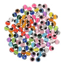 100 Pieces Mixed Color Round Eye Design Resin Plastic Beads for Jewelry Making DIY Bracelet Necklace 8mm