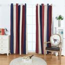 100*250cm Ready Made Striped Eyelet Blackout Curtains - Modern Ring Top Fully Lined Curtain Single