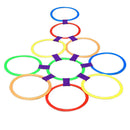 Large Size 10 Rings & 10Ring Clips Twister Hopscotch Multi-color Active Play