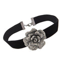 Choker Collar Necklace Pendant Choker Party Evening Club Rose Flower Charms