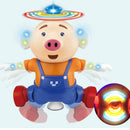 Electric Piglet Dancing & Rotating Robot Toys for Kids, Funny Seaweed Dance Musical Flashing Intelligent Toy Kids Gift - Orange