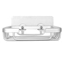 Shower Soap Dish Holder Chrome Aluminum Tray Fast Draining Self Adhesive