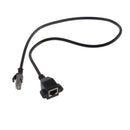 Approx.1.96ft RJ45 Male to Female Screw Lock Panel Ethernet LAN Network Extension Cable Cord