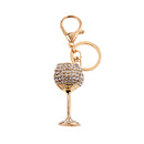 Crystal Rhinestone Charm Goblet Shape Pendant Keyring Key Chain Keyfob Women Fashion Accs Charms Ornaments Creative Gift