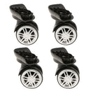 4 Pieces Replacement Travel Luggage / Trolley Case Universal Swivel Casters Dual Roller Bearing Wheels for DIY / Repair [YJ-003] - Black