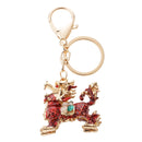 Opal Crystal Kylin Keychain Keyring Purse Charm Key Chain Ring Keyfob Chain Pendant Red