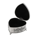 Small Metal Alloy Vintage Heart Carved Jewelry Box Trinket Case Ring Storage